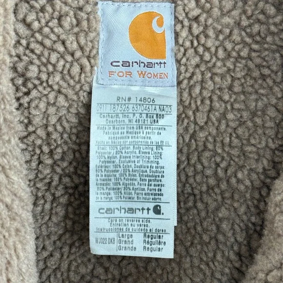 Carhartt Sherpa Lined Jacket Womens Large Brown Workwear Chore Coat Gorpcore - Picture 5 of 8